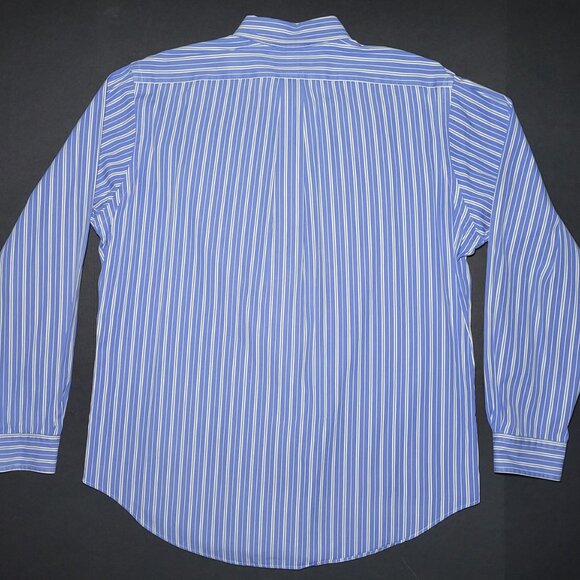 Ralph Lauren Mens Blue and White Striped Long Sleeve Shirt Size Large - Picture 2 of 13
